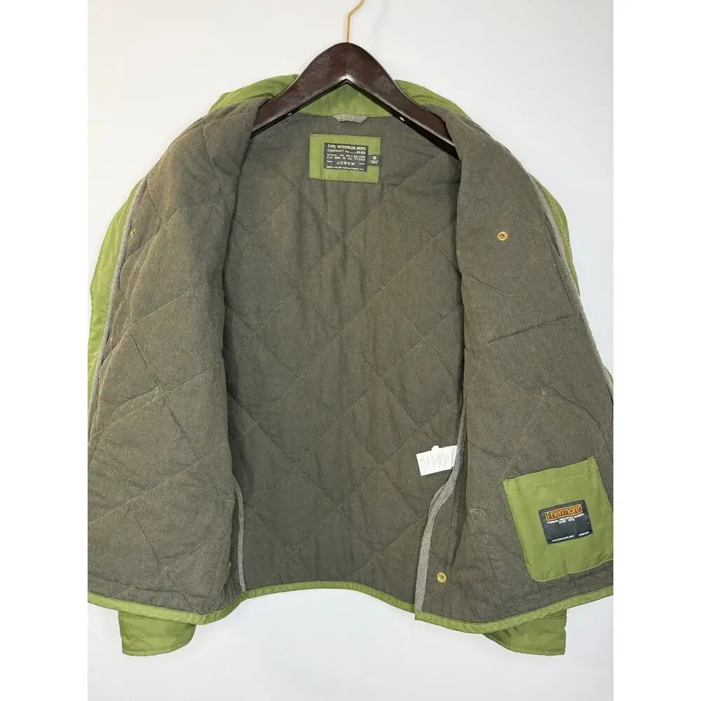J Crew Outerwear Sussex NX-631 Quilted Jacket Mens M Olive Green Insulated Coat